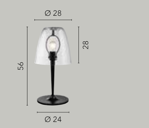 Lume in vetro trasparente struttura in metallo nero 1XE27 non incl. ARES Lume in vetro trasparente struttura in metallo nero 1XE27 non incl. ARES